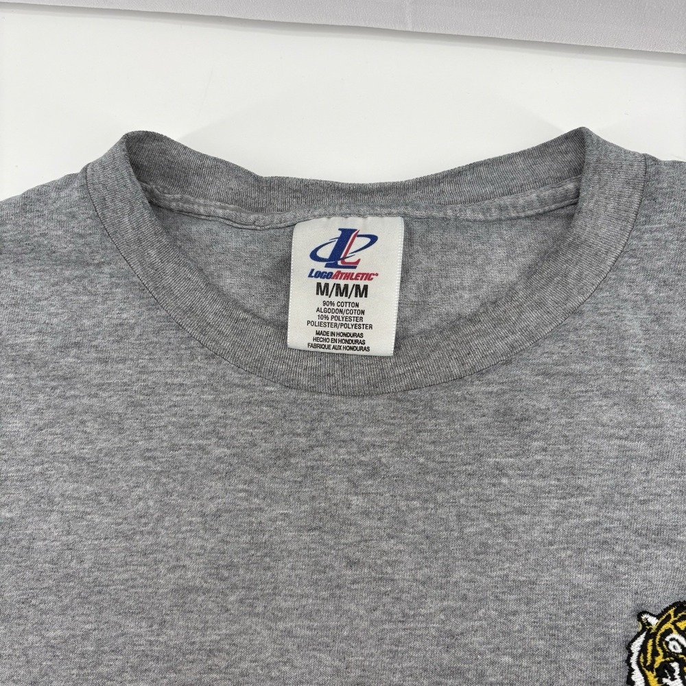 Logo Athletic Men's Gray T-Shirt LSU Tigers Monogrammed Size Medium